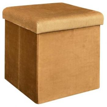 Pouf coffre de rangement en velours côtelé Giulia