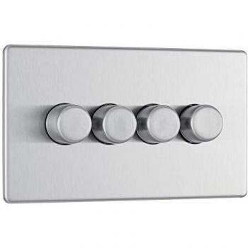 BG Brushed Steel Switches & Sockets Full Range Screwed Or Screwless Flatplate