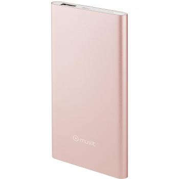 Batería Externa Universal Muvit 5000mAh Acabado en Aluminio Rosa Dorado