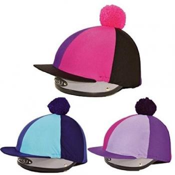 Black Spartan Lycra Hat Cover with Pom Pom