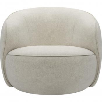 Beige Loungesessel Effie mit 360° Drehmechanismus