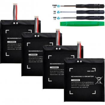 4pcs HAC-003 Rechargeable Battery for Nintendo Switch Console, 3.7V 4310mAh with Installation Tools