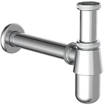 Siphon KIRCHHOFF, silber (silberfarben), Ø:3,2cm, Edelstahl, 1 1/4, Ablaufgarnitur, Geruchsverschluss mit Reinigungsöffnung