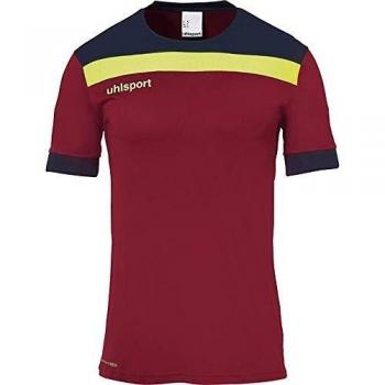 Uhlsport Herren Offense 23 Trikot, Bordeaux/Marine/Fluo gelb, XXXL