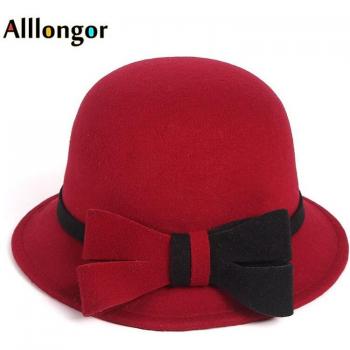 Sombrero de Cubo Negro con Lazo Beige