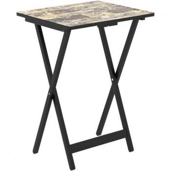 Costway 4er Set klappbare Gartentische, Holz, 48x40x67 cm