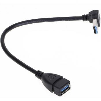 USB 3.0 90 Degree Angle Extension Cable Male to Female