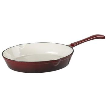 ProChef 25 Dark Red Cast Iron Frying Pan – Heavy Duty, Oven & All-Purpose