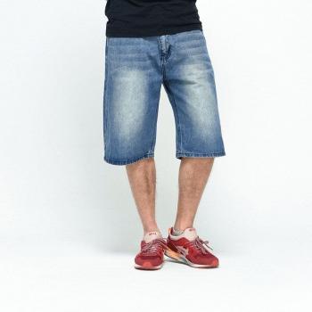 Shorts Coupe Ample Jeans Bleu
