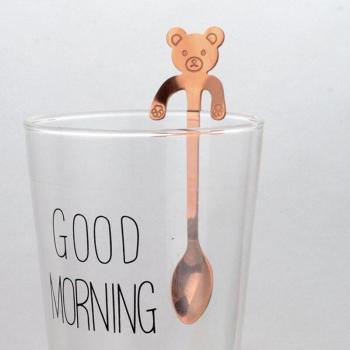 Cubiertos de acero inoxidable con diseño de oso y gato