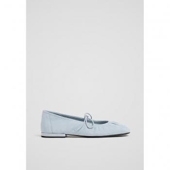 Elegante Ballerinas aus Leder BLAU 39 von Stradivarius