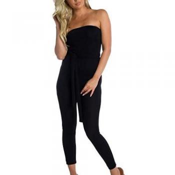 Glamour‑Maxi-Bandeau‑Jumpsuit von Angie – Größe S, mit Gürtel