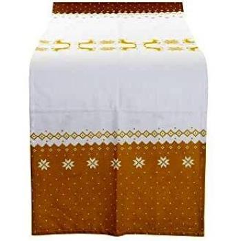 Runner da tavolo DKD Home Decor Natale in cotone dorato 50x50 cm