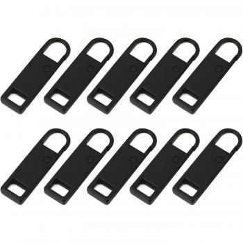 Boîte de 10 Pieds Fixants Zipper – Noir Métal