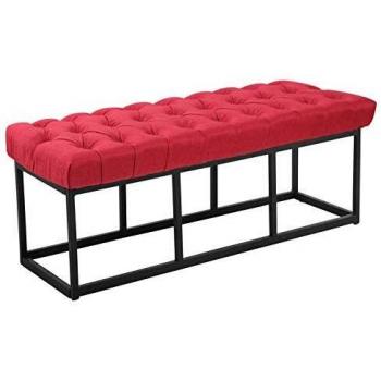 Rot‑Stoff CLP AMUN Sitzbank – 120 cm Länge, 45 cm Höhe, mattschwarzes Gestell