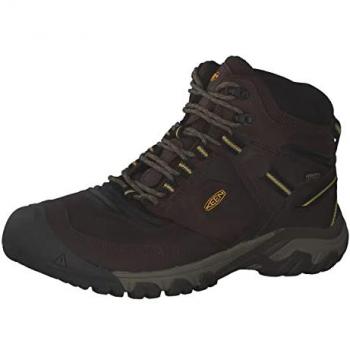 Keen Herren Stiefel Ridge Flex Mid WP, Coffee Bean/Keen Yellow, Größe 43