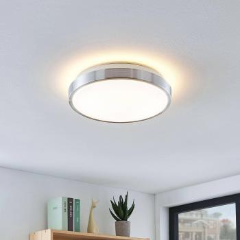 Emelie – Plafonnier LED Lindby, 27 cm, gris métallisé