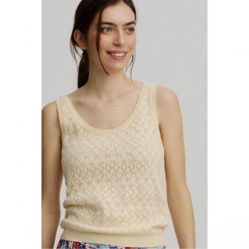 Soft-White Ajour‑Strick‑Top für Damen – Modell S25C60
