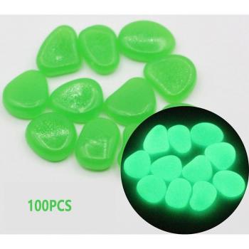 100 PCS Luminous Garden Stones 20-30mm Glow in The Dark Pebbles for Aquariums and Decor