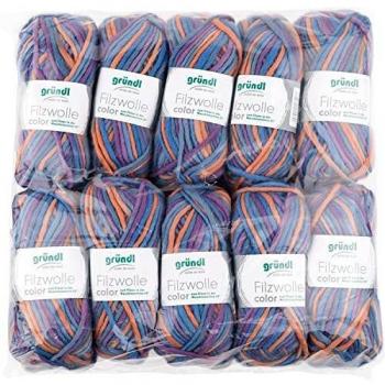 Gründl Color Premium Vorteilspack – 10 × 50 g Filz in Multicolor