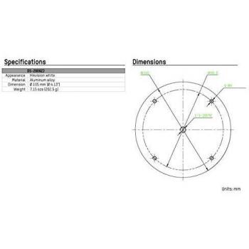 Taille de montage DS‑2909ZJ : caméra Bullet, balle et trépied
