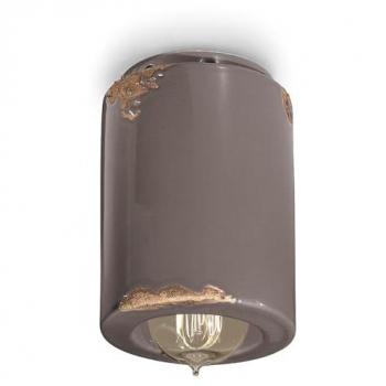 Plafoniera Vintage in Ceramica Tortora E14 Ferroluce C985