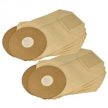 10‑Pack Cleancraft FlexCAT 104 Vacuum Paper Bags – 22 × 19 cm Brown