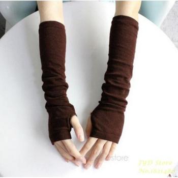 YRRETY Unisex Fingerless Crochet Mittens Arm Warmers Black Grey