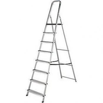 Commercial-Quality 8 Tread High Handrail Stepladder