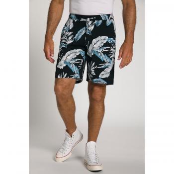 Bermuda uomo 4XL nero con cintura elastica e stampa floreale JP1880