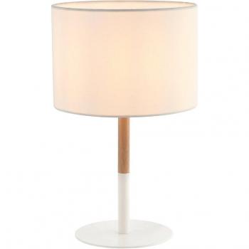 Netlighting Vretsia Table Lamp E14 Max 40W Iron, Wood, Fabric Material White Color