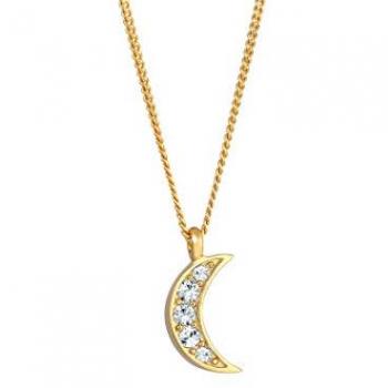 Ciondolo Mezza Luna con Cristalli in Argento Sterling 925
