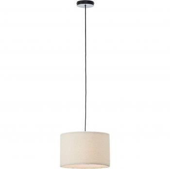 Lampada a sospensione Teddy, Ø 35 cm, bianco, tessuto morbido