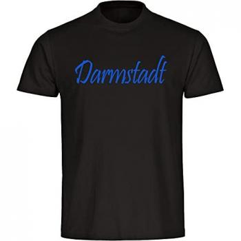 Herren T-Shirt Darmstadt mit blauem Druck und Schriftzug
