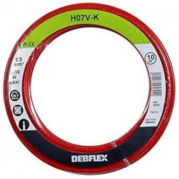 Bobinot électrique 10m HO7V-K 2.5mm² rouge