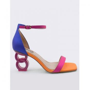 Lilian 055 Sandalia Tacon Azul Fucsia para Mujer 41