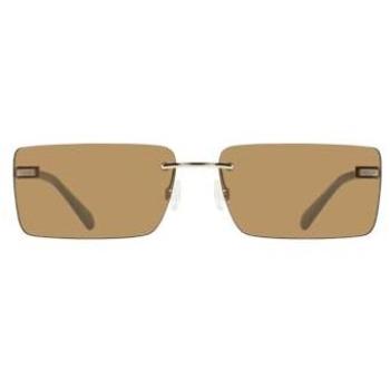 Calvin Klein Men’s Gold Brown Metal Square Spectacles (Size 61)
