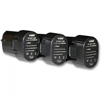 Lot de 3 batteries Li-Ion vhbw 2000mAh (7.2V) pour outils Makita