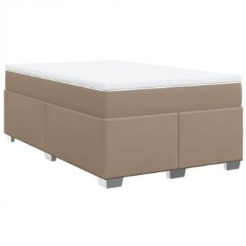 Cappuccino-Braun Boxspringbett 120x190 cm mit Matratze aus Kunstleder