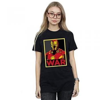 Marvel Women's Avengers Infinity War Iron Man Boyfriend T-Shirt Black