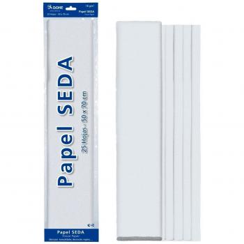 Papel seda blanco 25 hojas 50x70 cm