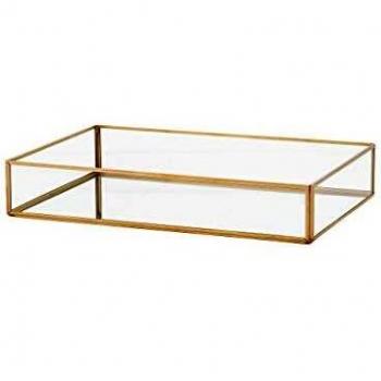 30 x 20 cm Gold Metal Tray for Cocktails and Decor