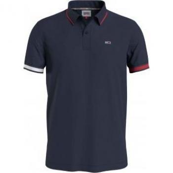 Tommy Jeans Poloshirt Flag Dunkelblau Regular Fit Größe M