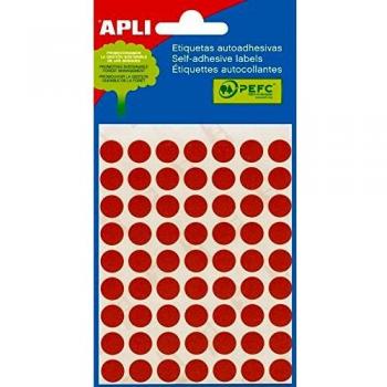 Apli Etiquetas Minibolsa Rojas Ø 10.0mm 5 Hojas-02053
