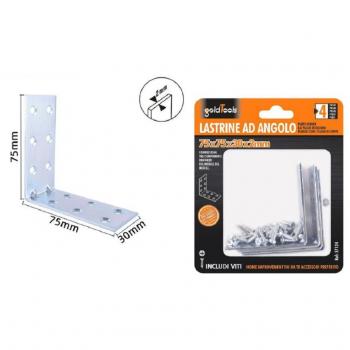 Pack de 4 Lastrines Angulaires 75 × 75 × 30 mm avec Volets Mobiles