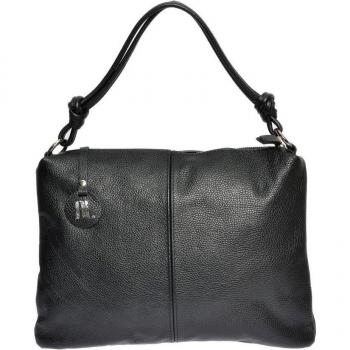 Bolso de mano negro de cuero Anna Luchini