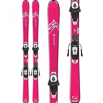 Salomon Kinder E QST LUX JR M + L6 GW All-Mountain Ski Rosa 1,50 m
