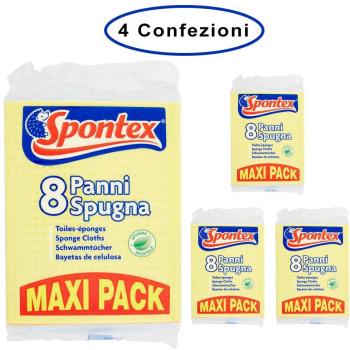 Confezione 4x8 Panni Spugna Spontex – Super Assorbente