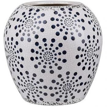 Vase bleu en grès Miletos, hauteur 19 cm