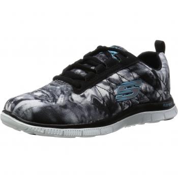 Skechers Flex Appeal Cosmic Rays Schuhe für Damen, Schwarz, 41